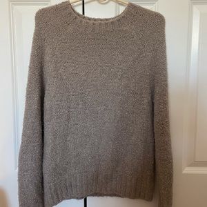 brown fuzzy oversized sweater